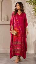 Multi Shibori V-neck Kaftan