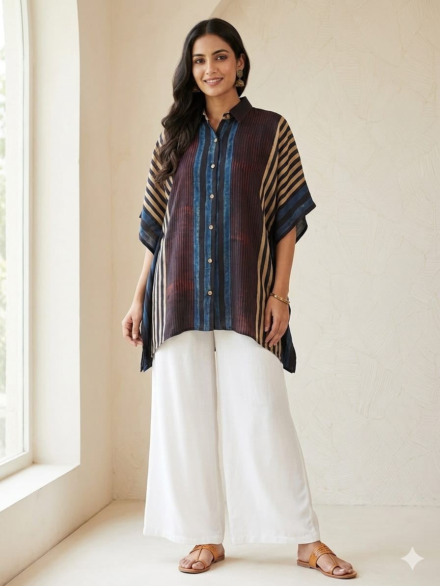 Modal Silk Kaftan Shirt