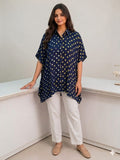 Modal Silk Bandhej Kaftan Shirt