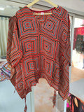 Modal Silk V- Neck Kaftan Top