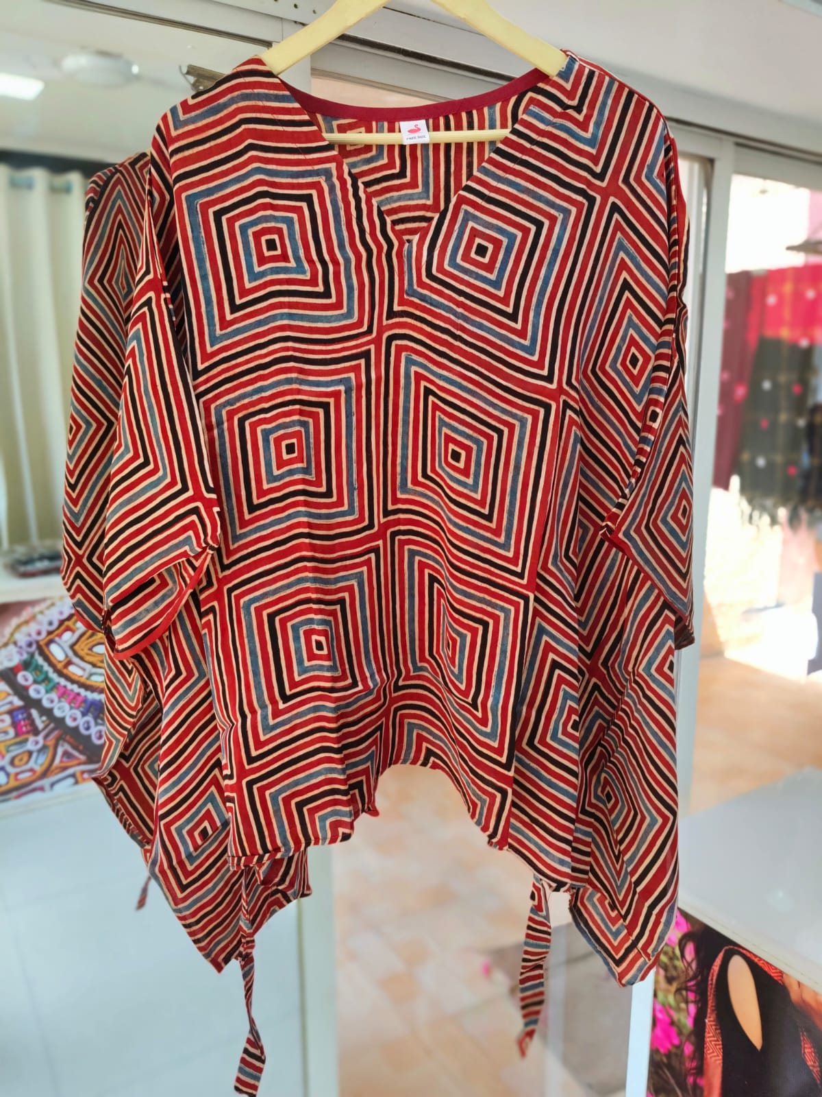 Modal Silk V- Neck Kaftan Top