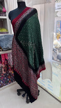Close up of Pure modal silk bandhej with ajrakh dupatta - Kutch Poshak