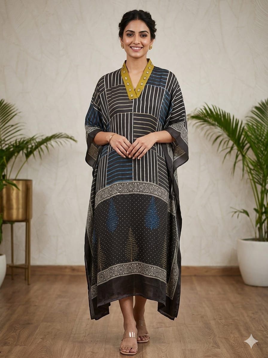 Modal Silk V-neck Kaftan