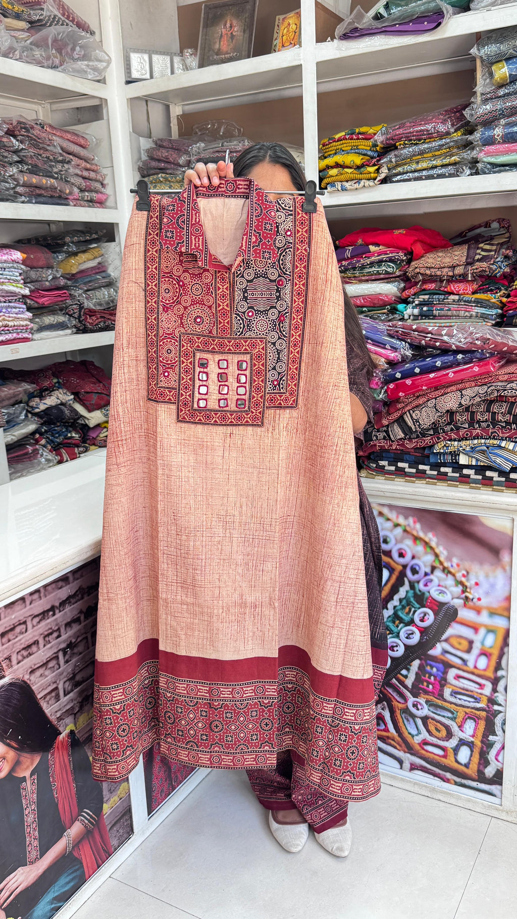 Brush print kaftan Co-Ord set by Kutch Poshak
