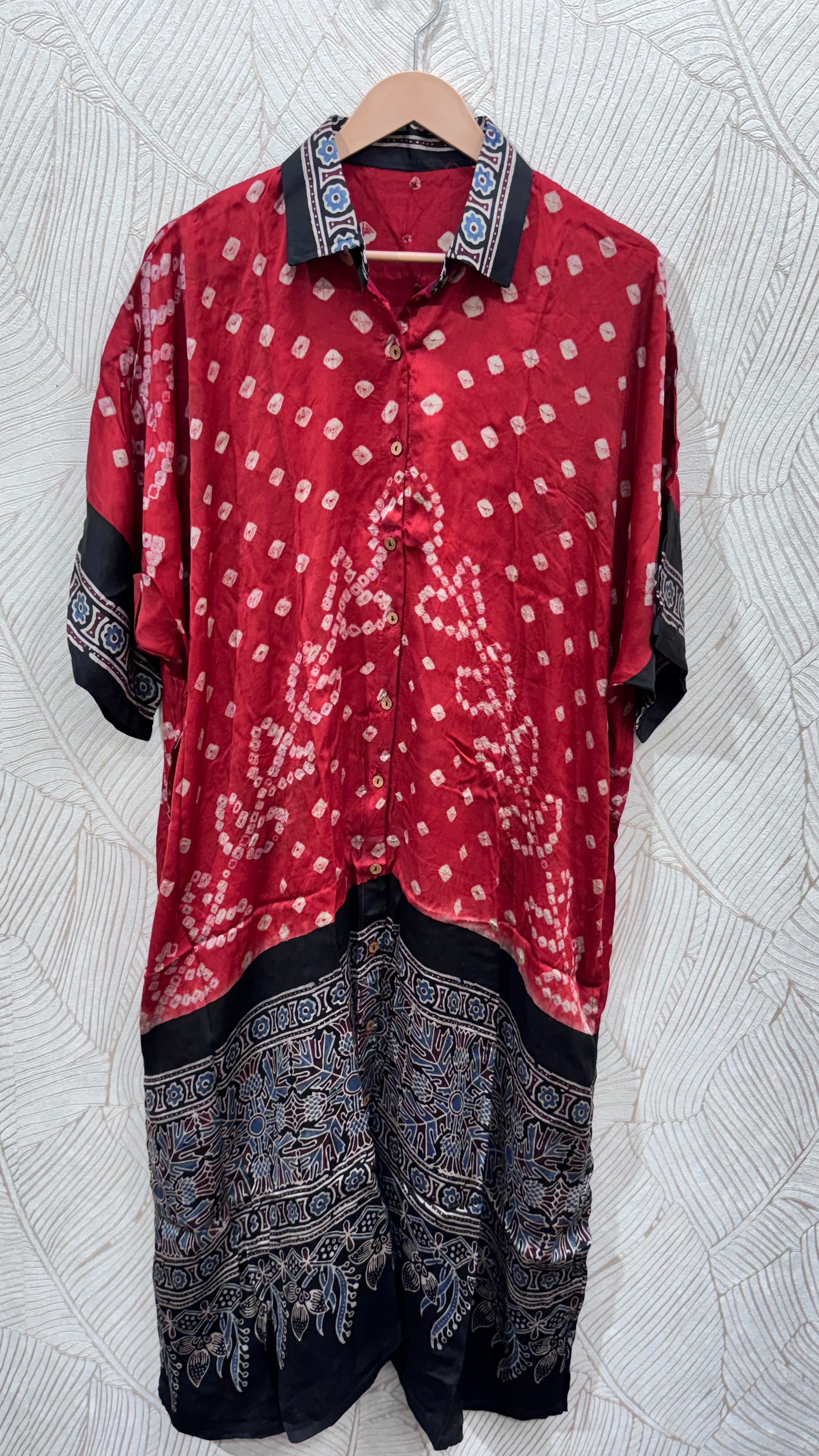 Bandhej×Ajrakh Long Shirt Kaftan
