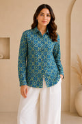 Black, Blue, Beige, Red, Green, Yellow Pure Natural Ajrakh Full Sleeve Shirts from Kutch Poshak