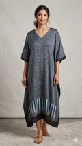 Pure Modal Silk V neck Kaftan