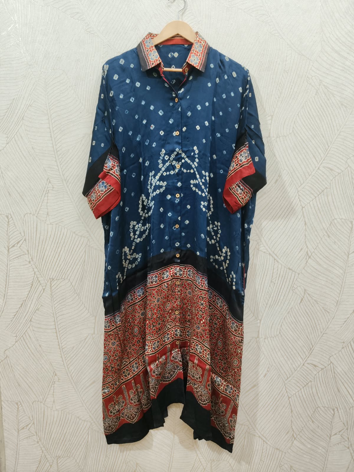 Bandhej×Ajrakh Long Shirt Kaftan