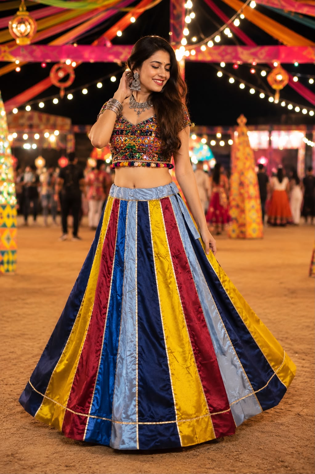 Mashru Silk Kali Skirt