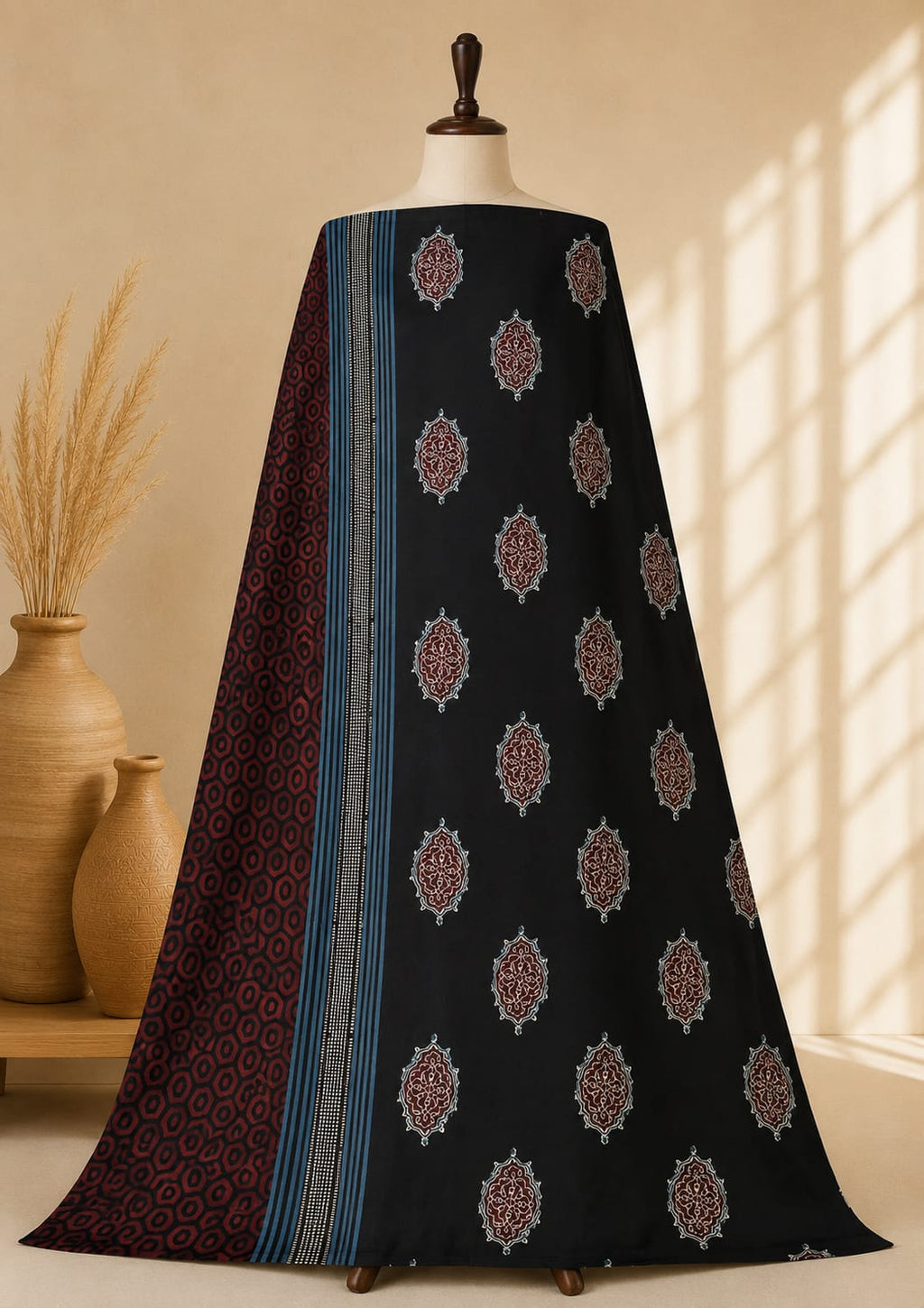 Pure Cotton Unstitched Top Fabric