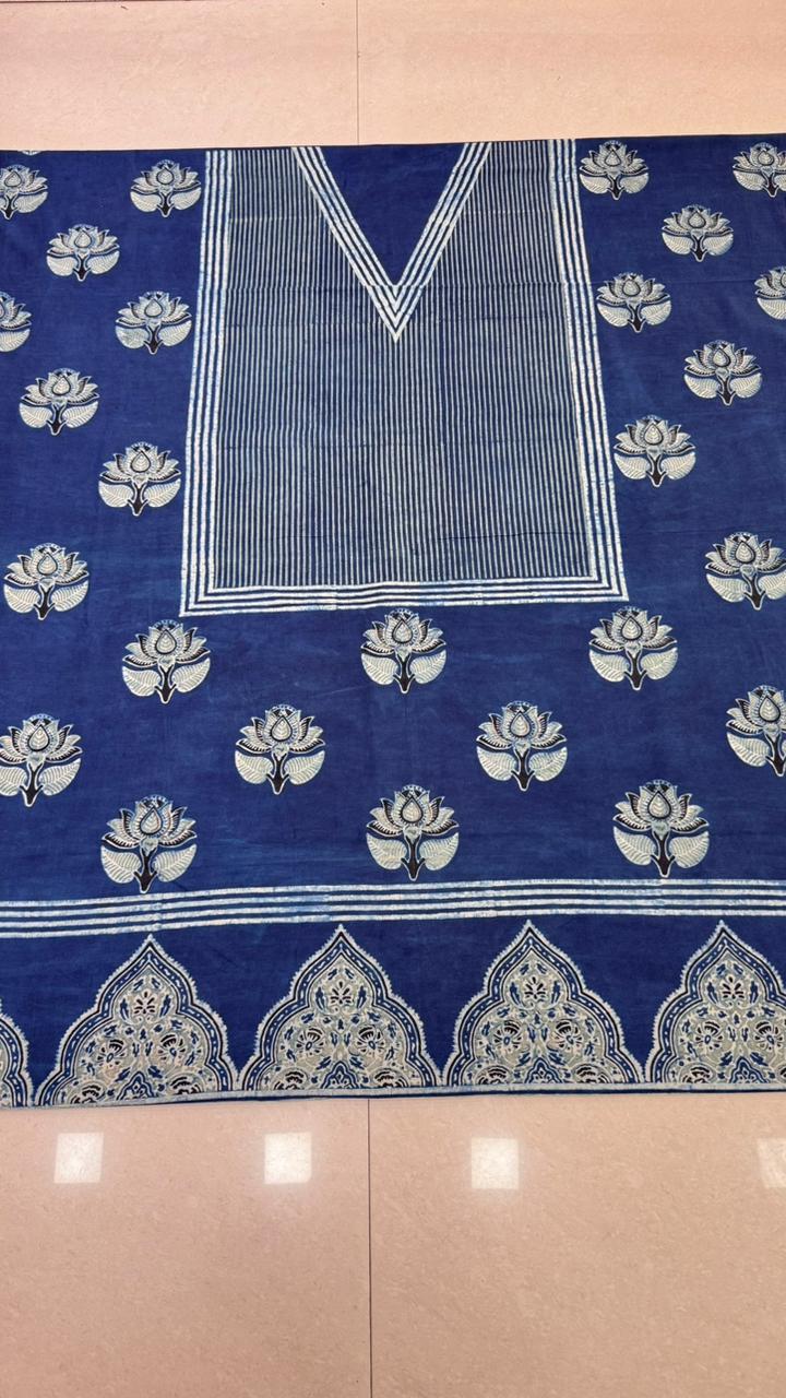 Pure Cotton Unstitched Top Fabric