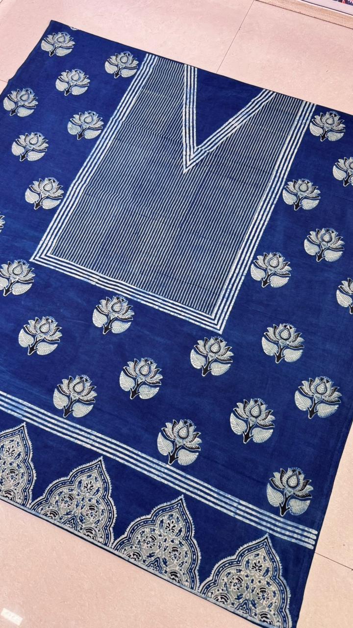 Pure Cotton Unstitched Top Fabric