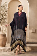 Modal Silk V-neck Kaftan Tissue border