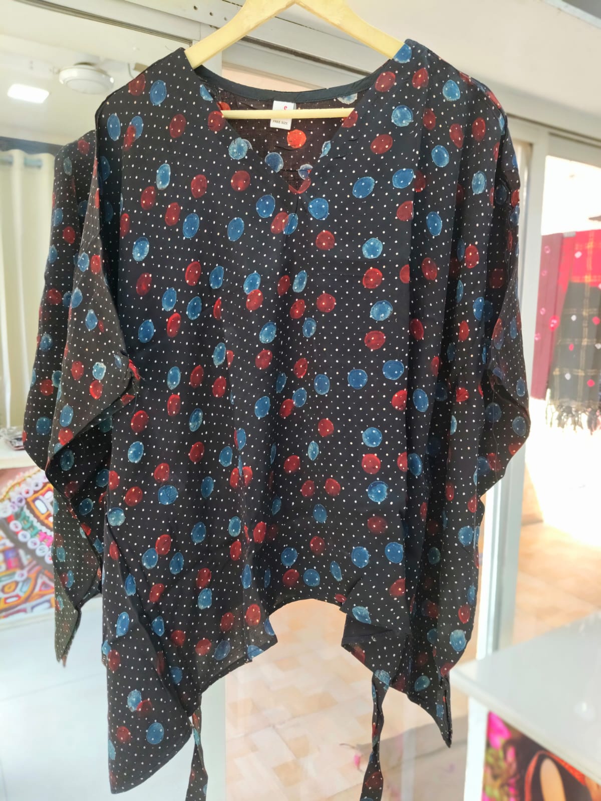 Modal Silk V- Neck Kaftan Top