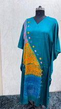 Multi Shibori V-neck Kaftan