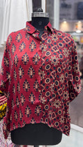 Kutch Poshak exclusive Modal Silk Kaftan Shirt (half & half design)