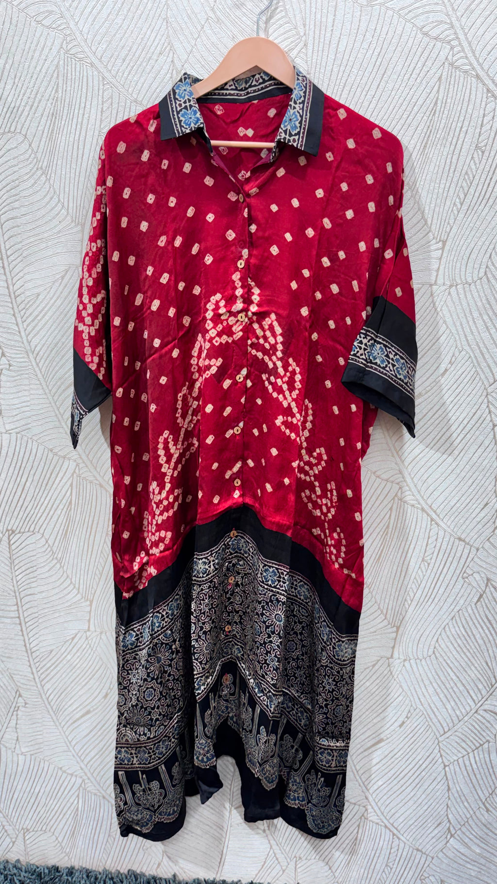 Bandhej×Ajrakh Long Shirt Kaftan