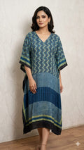 Pure Modal Silk V neck Kaftan