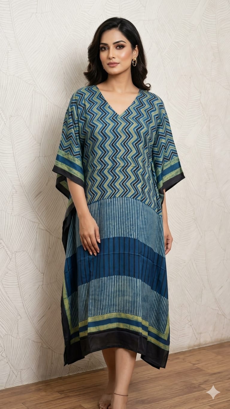 Pure Modal Silk V neck Kaftan