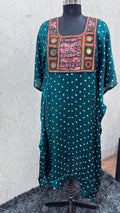 Modal Silk Bandhej Vintage patch Kaftan