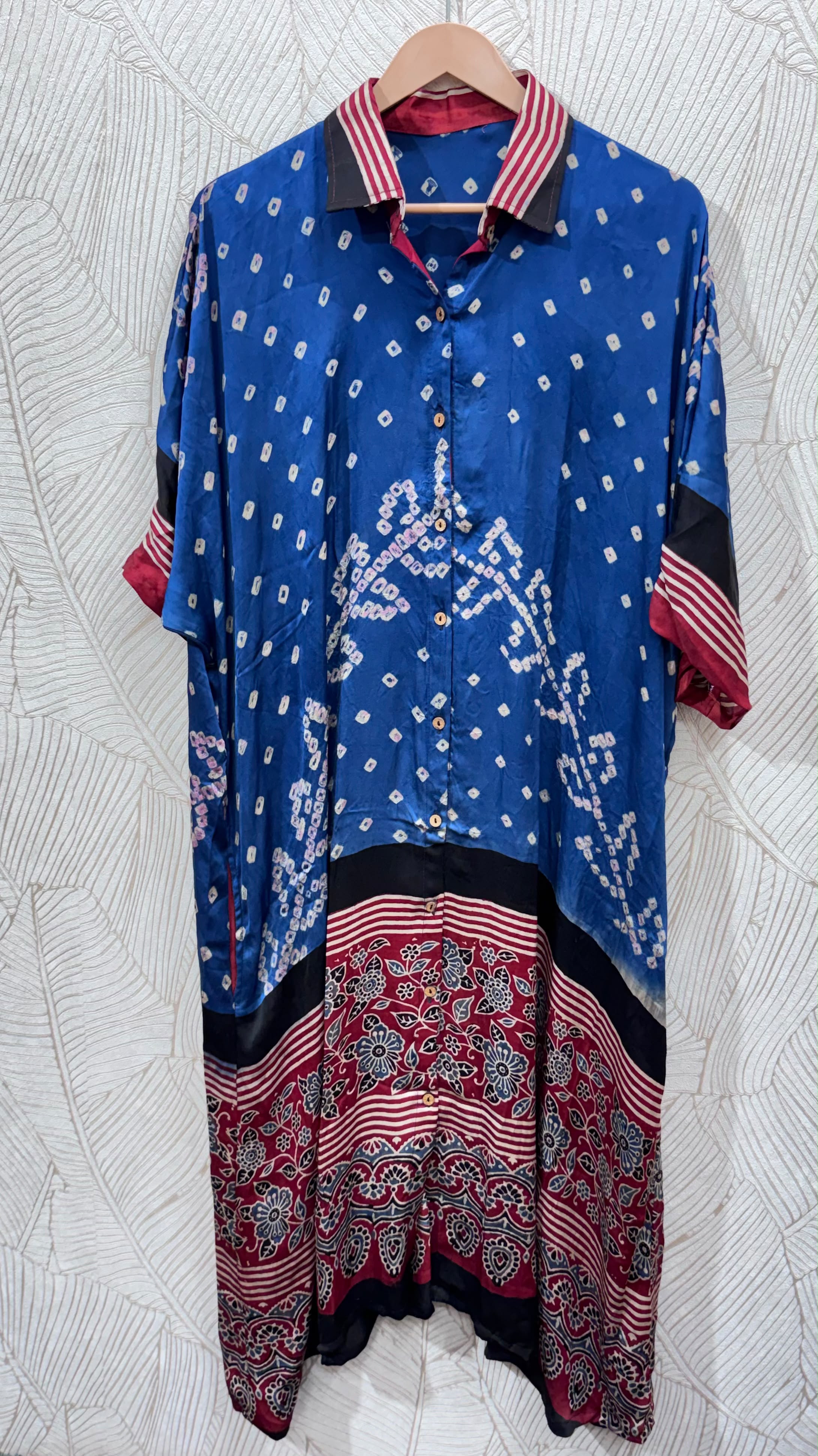 Bandhej×Ajrakh Long Shirt Kaftan