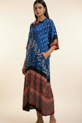 Bandhej×Ajrakh Long Shirt Kaftan