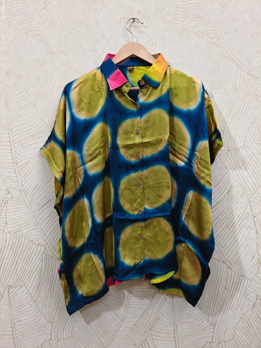 Modal Silk Kaftan Shirt (Clamp Dye)