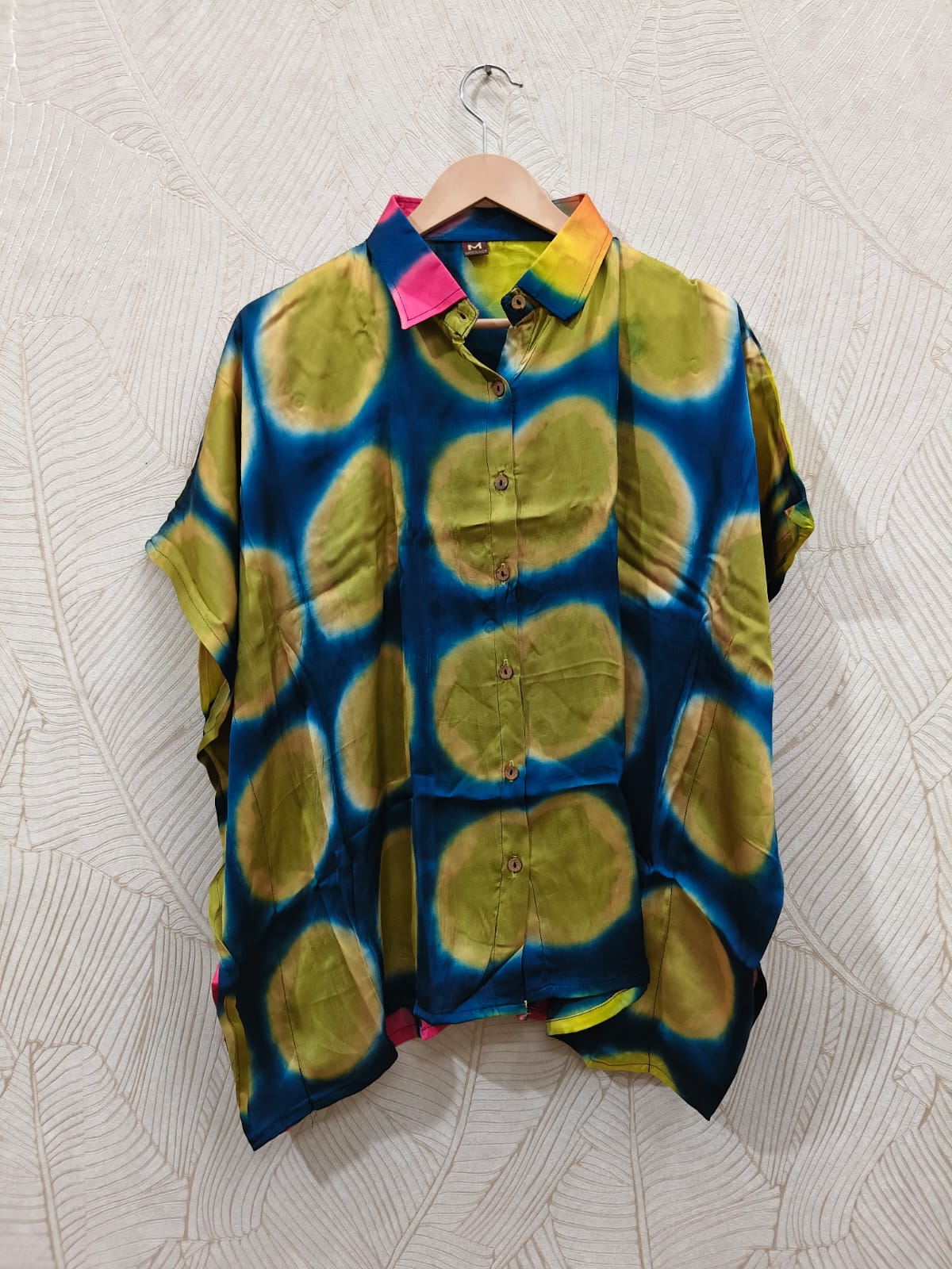 Modal Silk Kaftan Shirt (Clamp Dye)