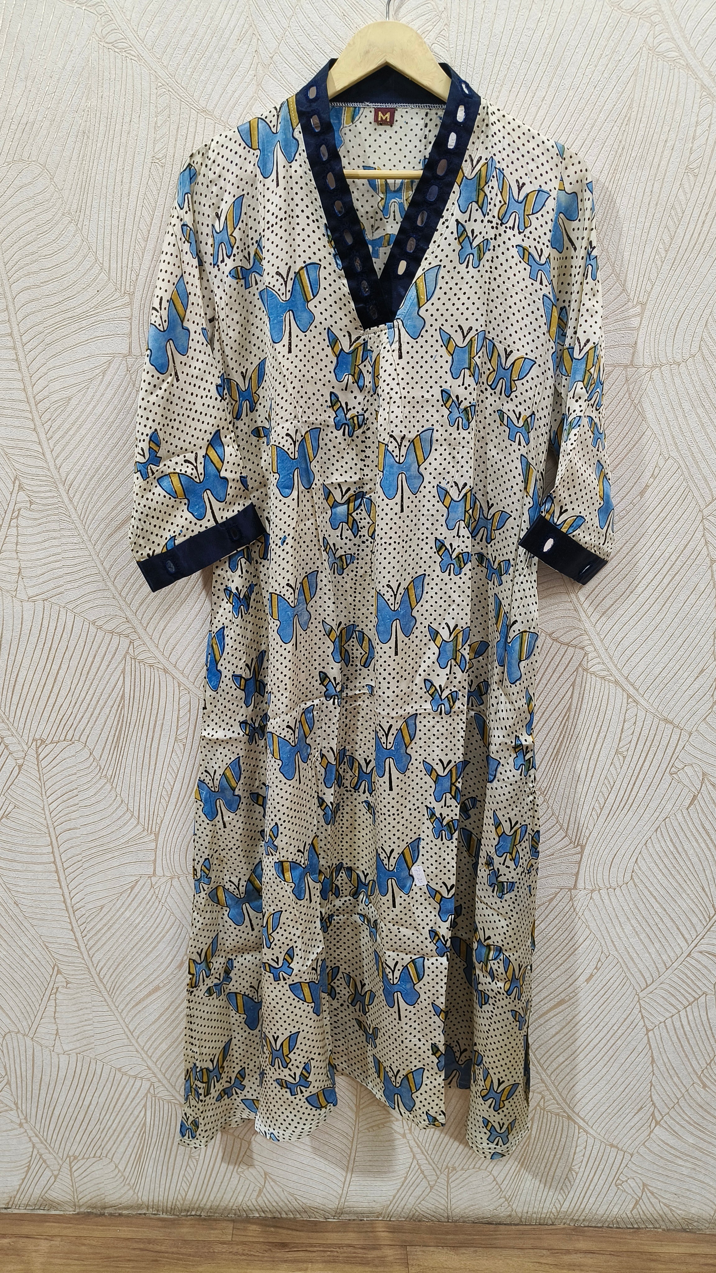 Ivory Modal silk designer kurti from Kutch Poshak
