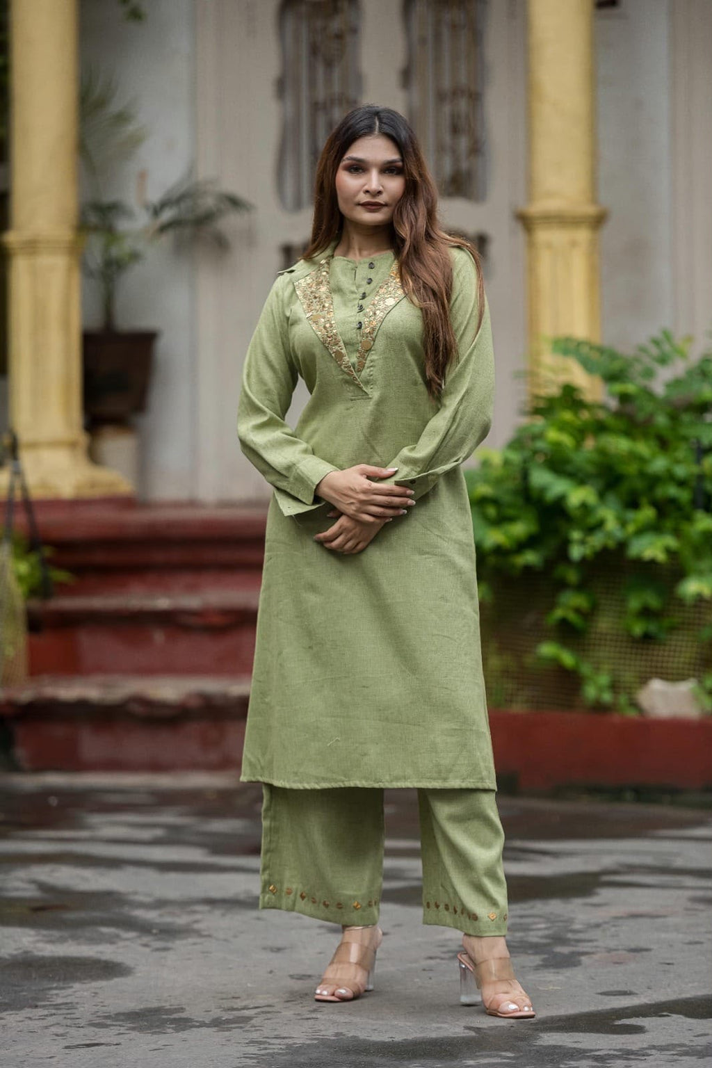 Pure Jute cotton Coordset Kurta Plazo