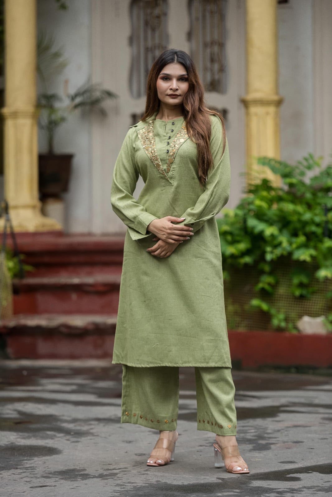 Pure Jute cotton Coordset Kurta Plazo
