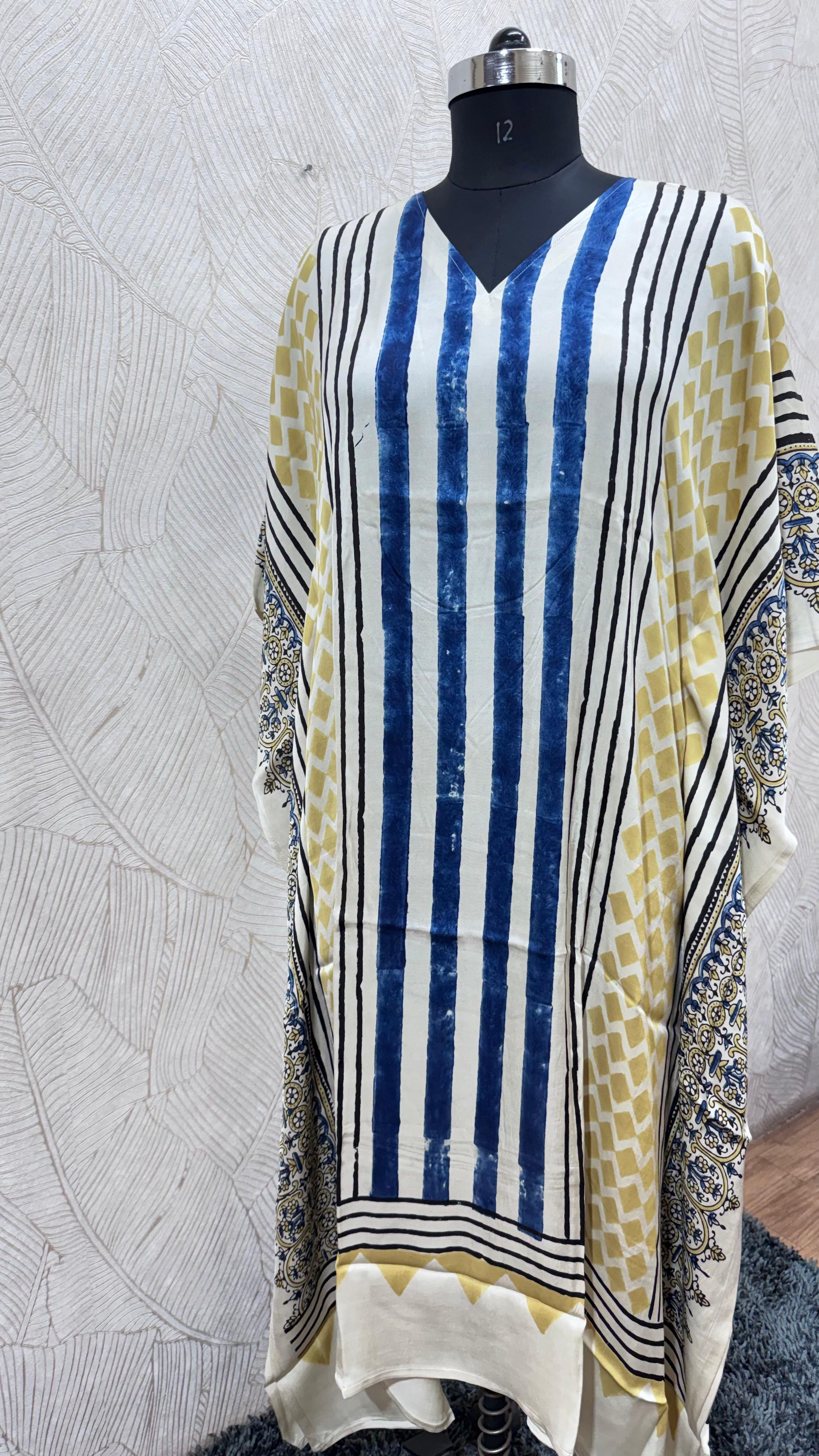 Pure Modal Silk V neck Kaftan