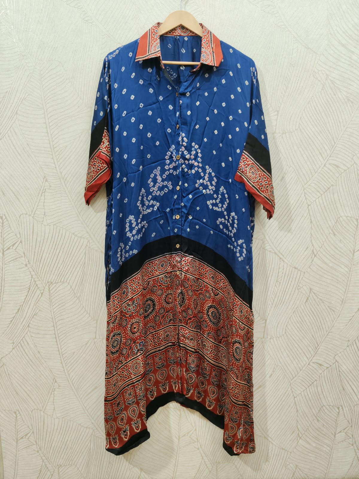 Bandhej×Ajrakh Long Shirt Kaftan