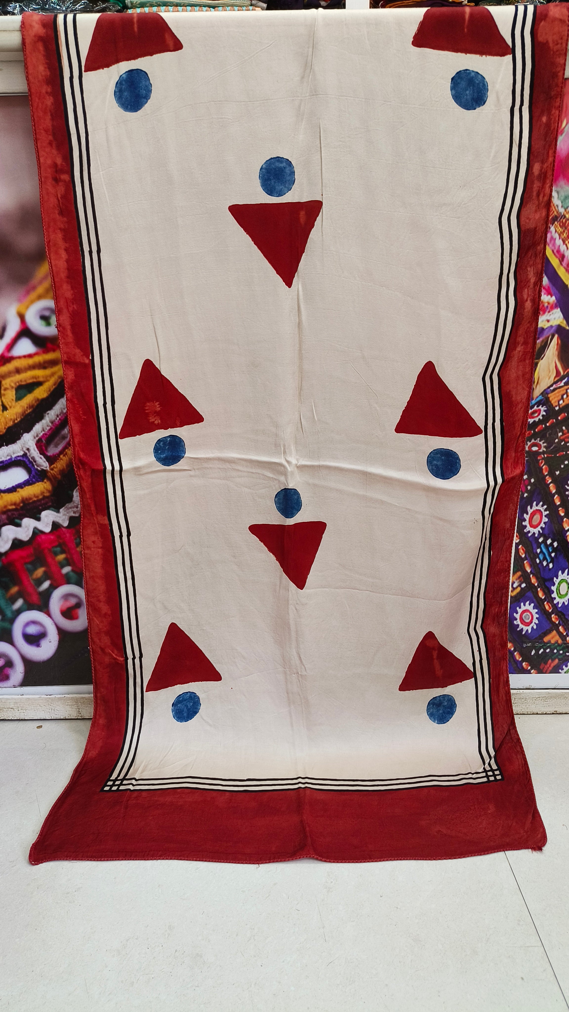 Beautiful Pure Modal Silk Ajrakh Stole showcasing premium design - Kutch Poshak