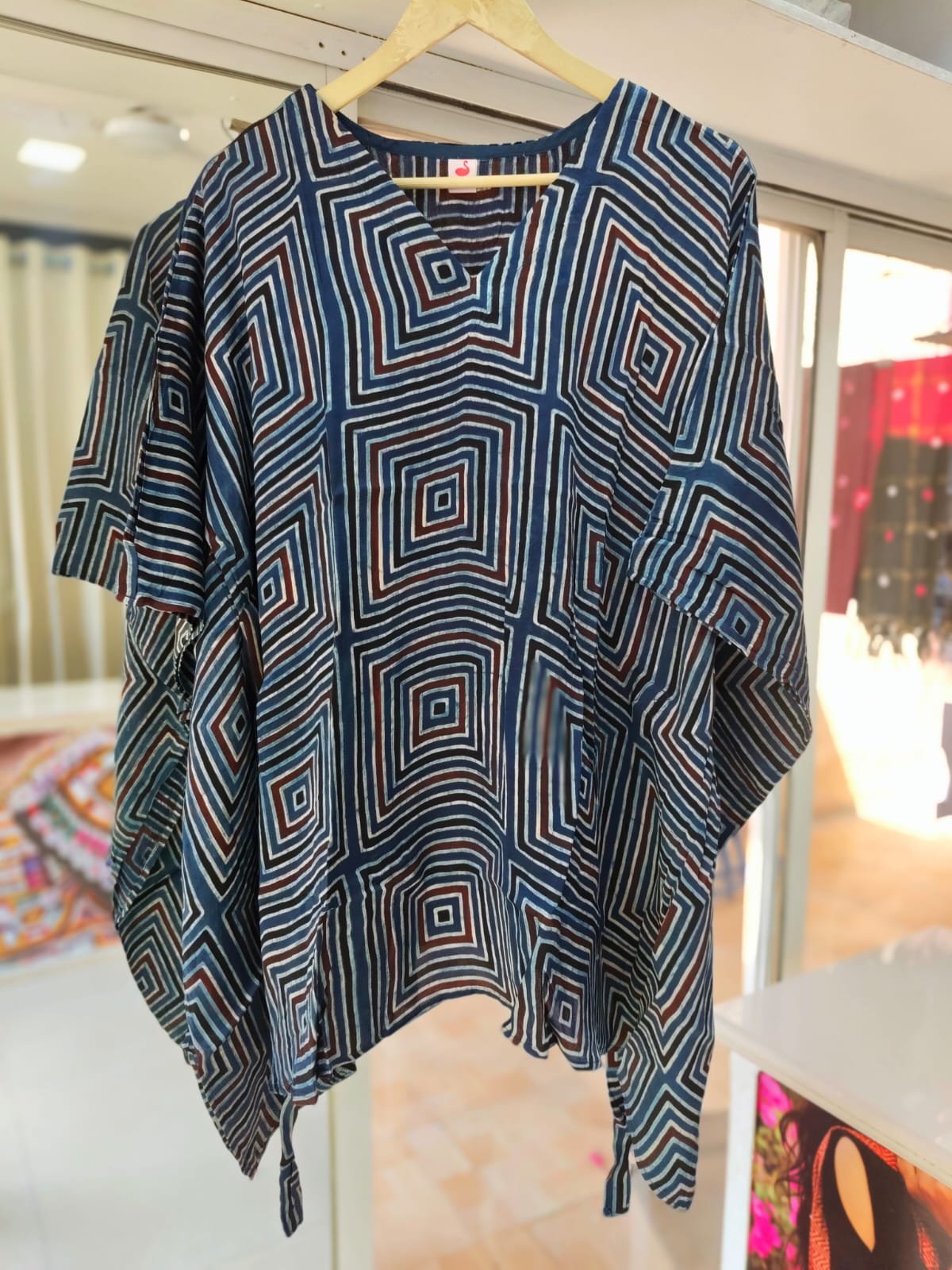 Modal Silk V- Neck Kaftan Top