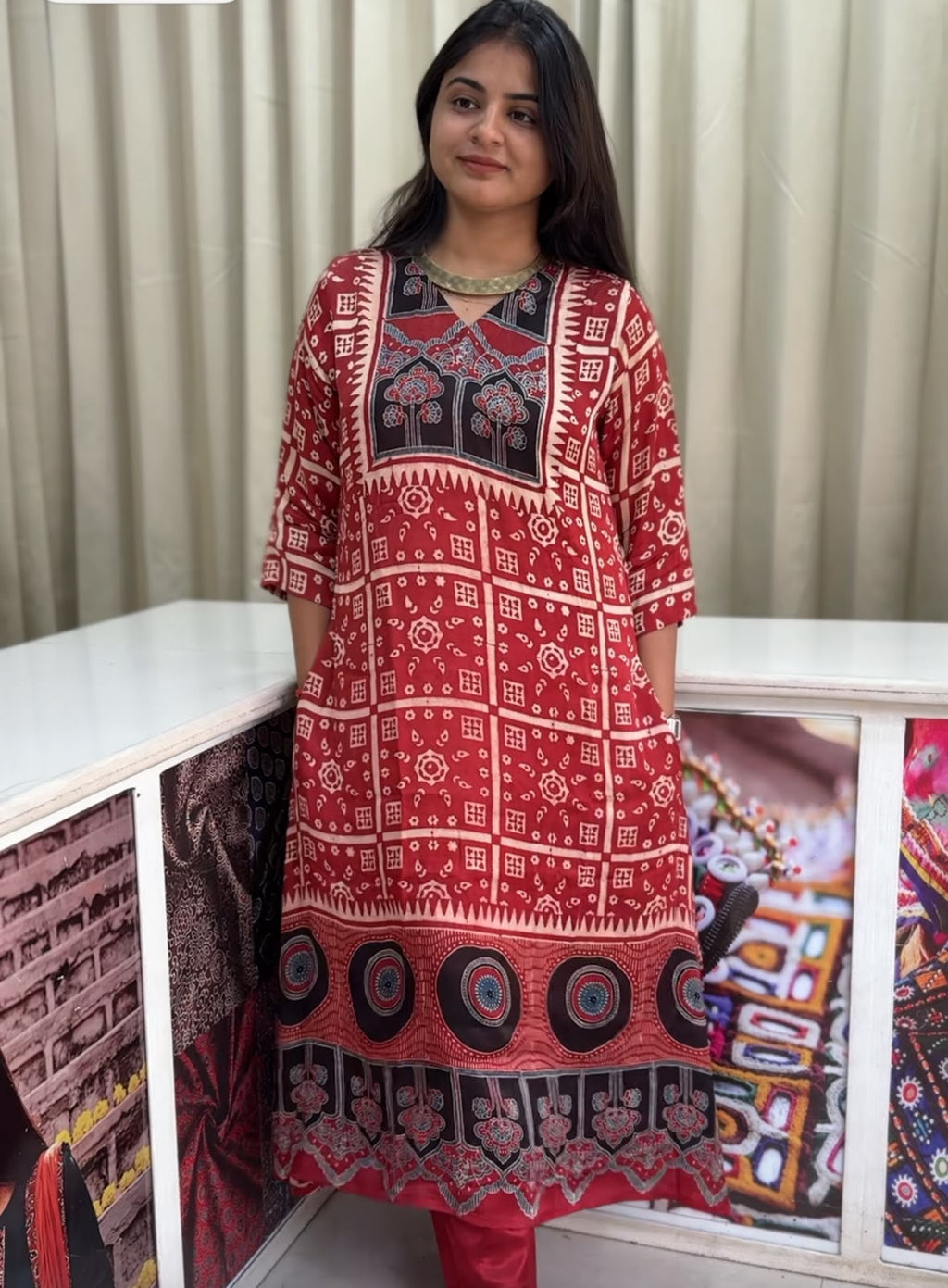 Modal Silk Designer Pocket Kurti