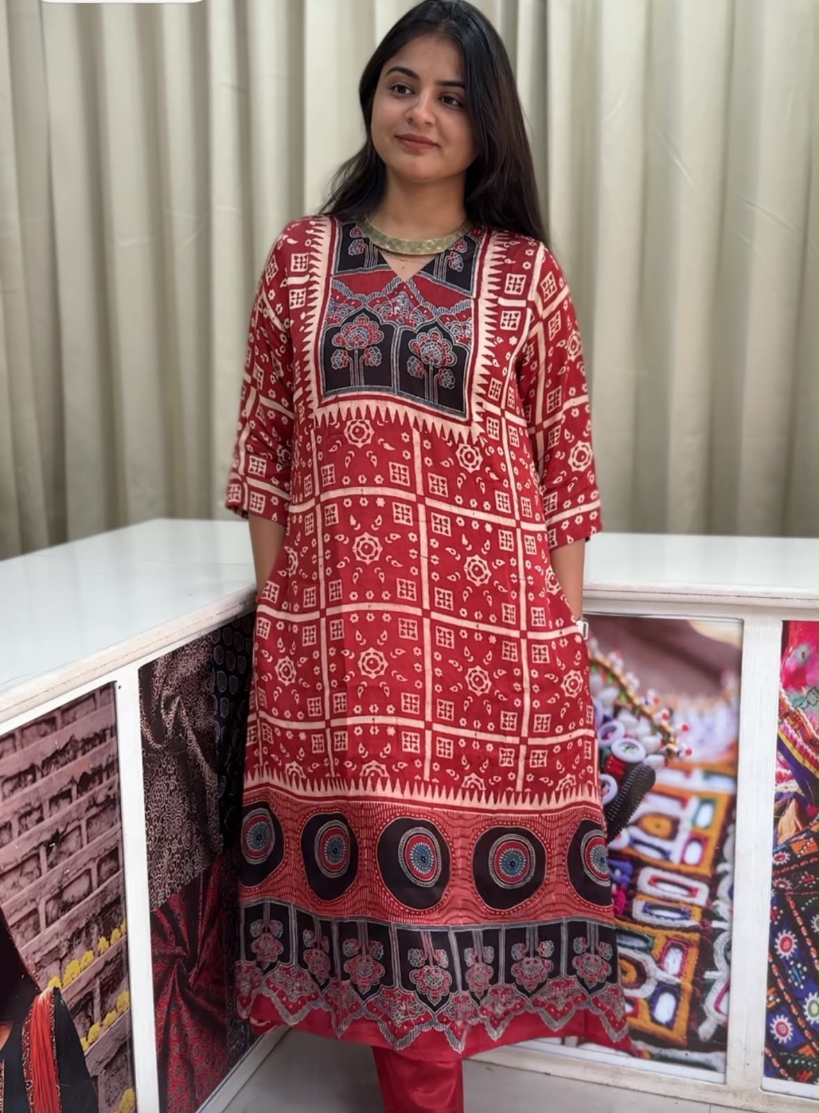 Modal Silk Designer Pocket Kurti