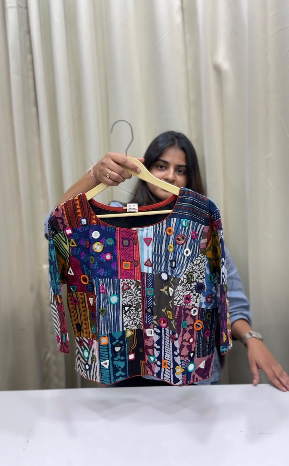 Multi Mirror Tukdi Patch Jacket