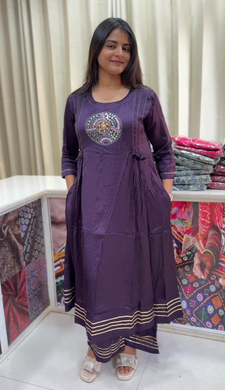 Modal Silk Handwork Kurta+Plazo