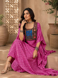 Modal Silk Bandhej Vintage patch Kaftan