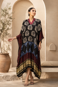 Modal Silk V-neck Kaftan Tissue border