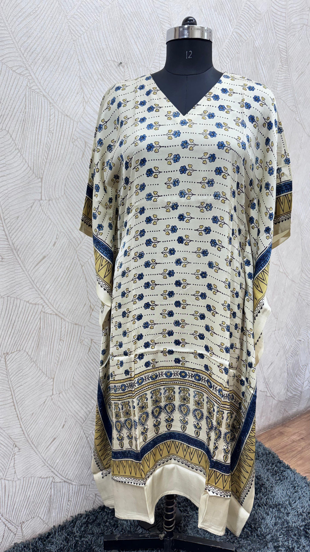 Pure Modal Silk V neck Kaftan