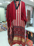 Modal Silk V-neck Kaftan Tissue border