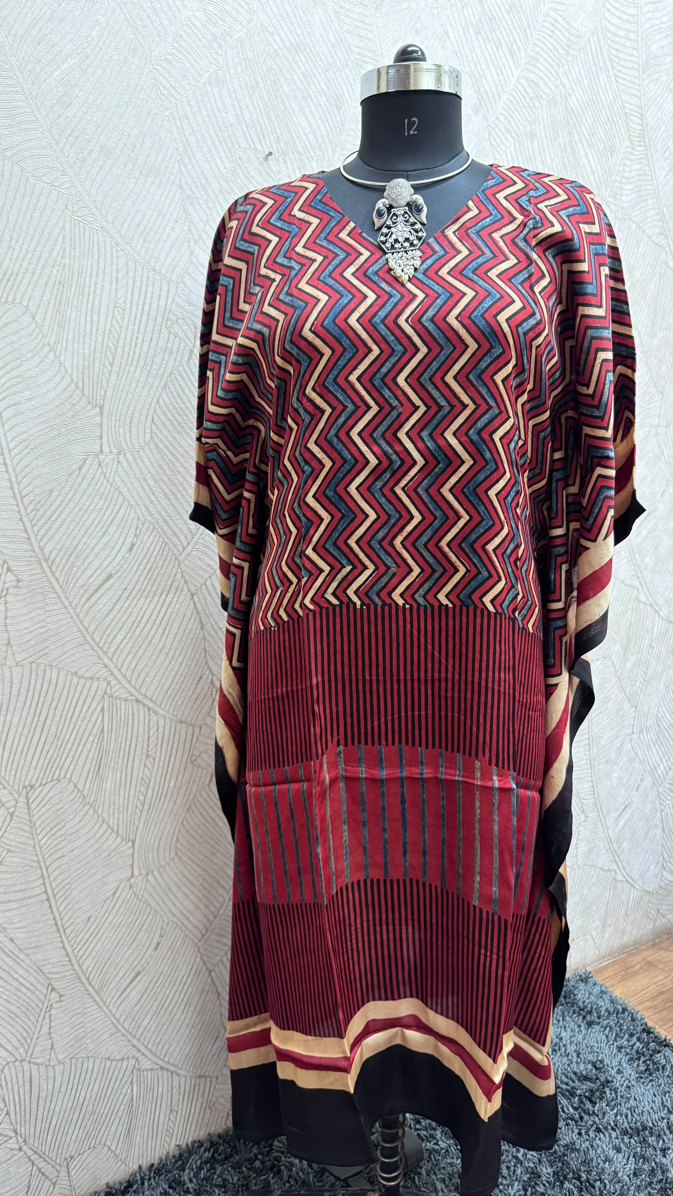 Pure Modal Silk V neck Kaftan