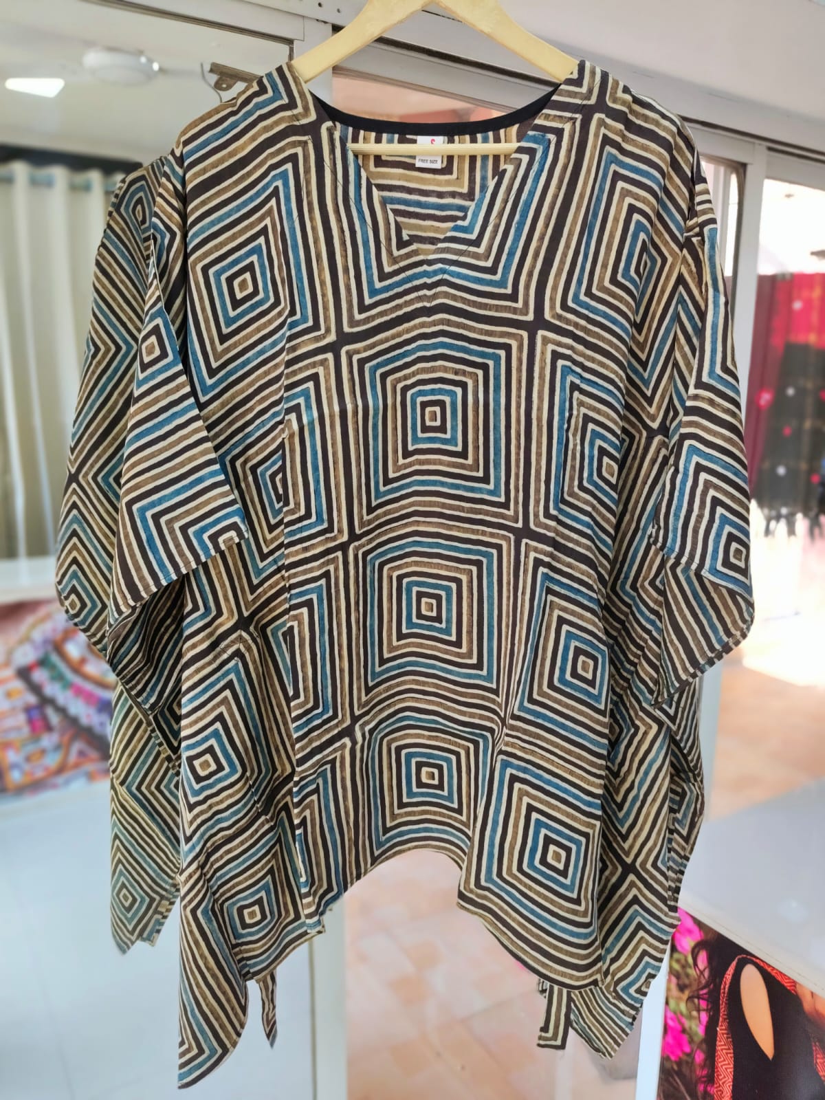 Modal Silk V- Neck Kaftan Top