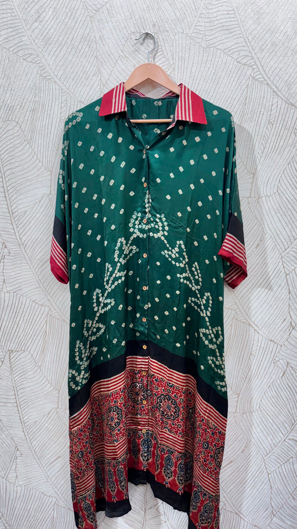 Bandhej×Ajrakh Long Shirt Kaftan
