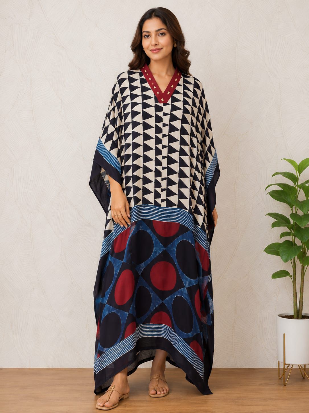 Modal Silk V-neck Kaftan