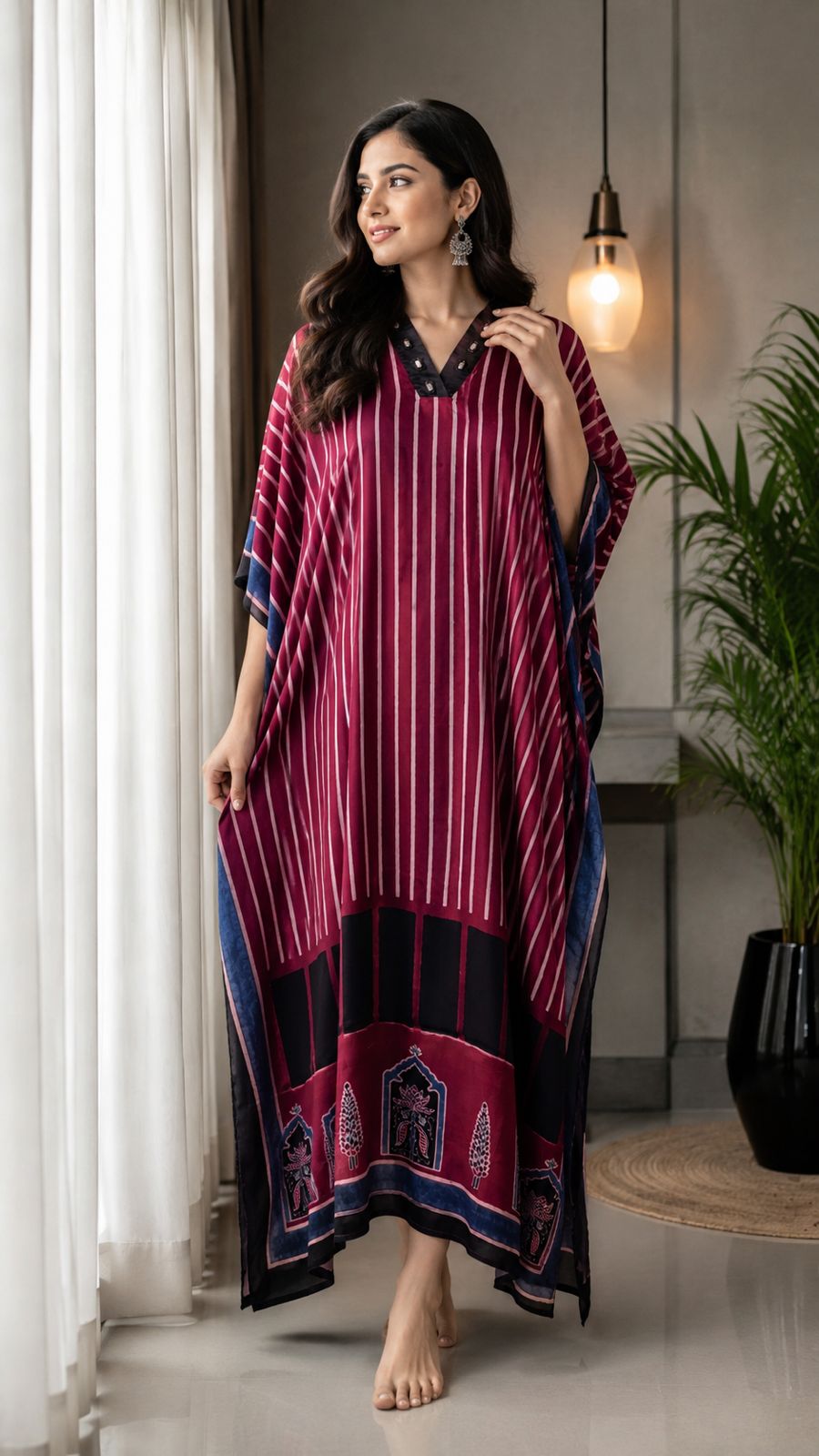 Modal Silk V-neck Kaftan
