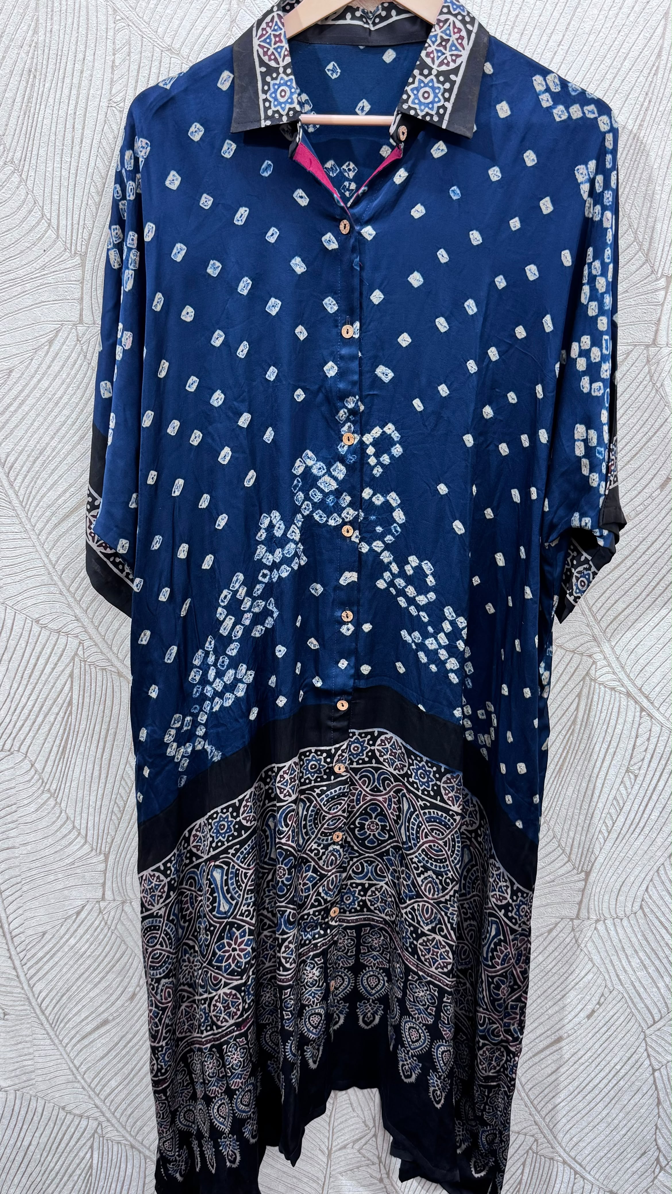 Bandhej×Ajrakh Long Shirt Kaftan