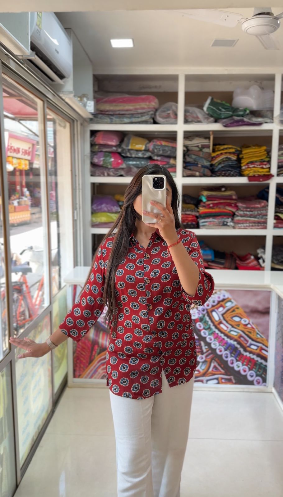 Pure Modal Silk Ajrakh Shirt